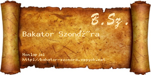 Bakator Szonóra névjegykártya